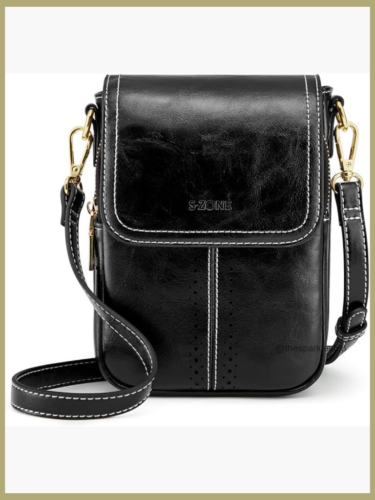 Vegan Leather Small Crossbody Bag With Adjustable Strap Card Slots